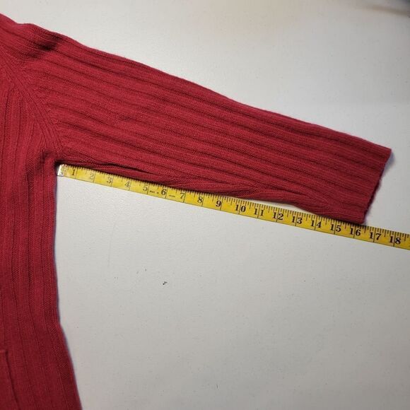 Deane & White Raspberry Lambswool and Angora Wide Wale Cowl Neck Sweater - Picture 7 of 9